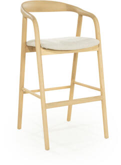 Eleonora Barkruk 'Rayven' Essen en stof, kleur Naturel (zithoogte 75cm) - 75 cm