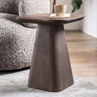 Eleonora Bijzettafel 'Aron' Mangohout, 40 x 40cm, kleur Bruin - 40 x 40 cm