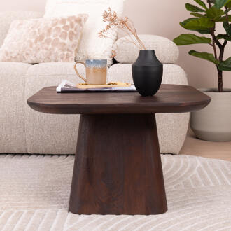 Eleonora Bijzettafel 'Aron' Mangohout, 60 x 60cm, kleur Bruin - 60 x 60 cm