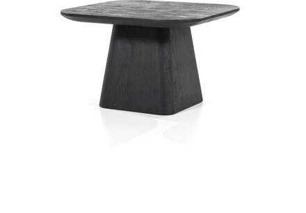 Eleonora Bijzettafel 'Aron' Mangohout, 60 x 60cm, kleur Zwart - 60 x 60 cm