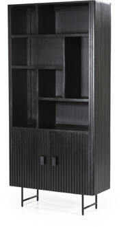 Eleonora Boekenkast 'Remi' Mangohout, 200 x 96cm, kleur Zwart