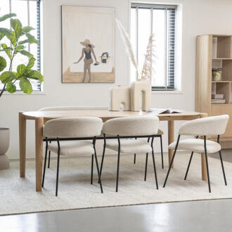 Eleonora Deens Ovale Eettafel 'Selbu' Eiken, 200 x 100cm Naturel - 200 x 100 cm