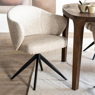 Eleonora Draaibare Eetkamerstoel 'Connor' kleur Beige