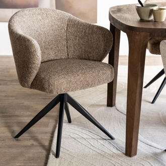 Eleonora Draaibare Eetkamerstoel 'Connor' kleur Bruin