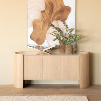 Eleonora Dressoir 'Don' Marmer en eikenhout, 165cm Bruin - 165 cm