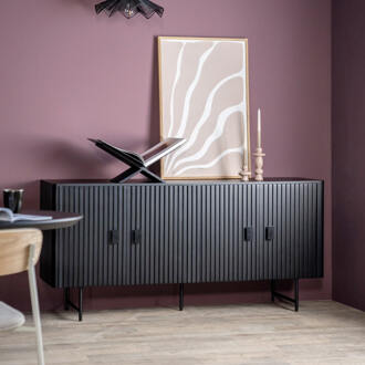 Eleonora Dressoir 'Remi' Mangohout en metaal, kleur Zwart, 170cm - 170 cm