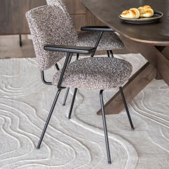 Eleonora Eetkamerstoel 'Jon' Met armleuning, kleur Taupe