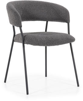 Eleonora Eetkamerstoel 'Luka' Bouclé, kleur Antraciet