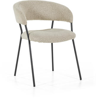Eleonora Eetkamerstoel 'Luka' Bouclé, kleur Taupe