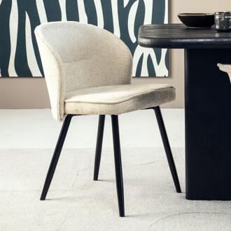 Eleonora Eetkamerstoel 'Riley' Chenille, kleur Beige