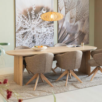 Eleonora Eettafel 'Dex' Eiken, 250 x 100cm, kleur Naturel - 250 x 100 cm