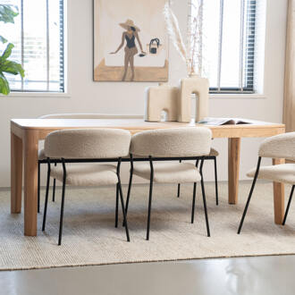 Eleonora Eettafel 'Harvey' Eikenhout, 160 x 90cm Naturel - 160 x 90 cm