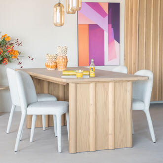 Eleonora Eettafel 'Jake' Eiken, 180 x 100cm, kleur Naturel - 180 x 100 cm