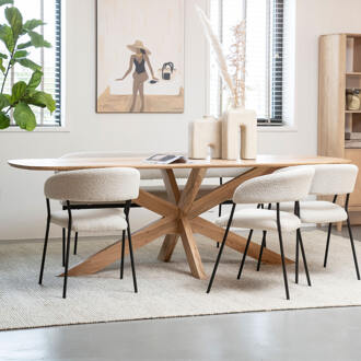 Eleonora Eettafel 'Nikki' Acaciahout, 240 x 100cm, kleur Naturel - 240 x 100 cm