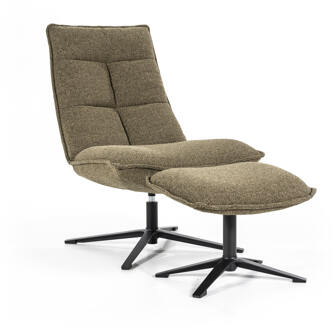 Eleonora Fauteuil Marcus met Voetenbank Groen