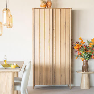Eleonora Opbergkast 'Jake' Eiken, 210 x 102cm, kleur Naturel - 210 x 100 cm