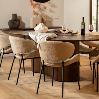 Eleonora Organische Eettafel 'Jordy' Mangohout, 300 x 110cm Bruin - 300 x 110 cm