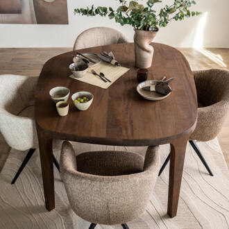 Eleonora Organische Eettafel 'Taylor' Mangohout, 140 x 120cm Bruin - 140 x 120 cm