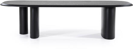 Eleonora Organische Eettafel 'Walter' Eiken, 300 x 120cm Zwart - 300 x 120 cm