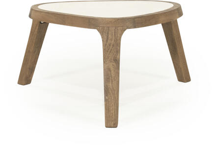 Eleonora Organische Salontafel 'Fred' Marmer en mangohout, 51 x 60cm Bruin - 51 cm