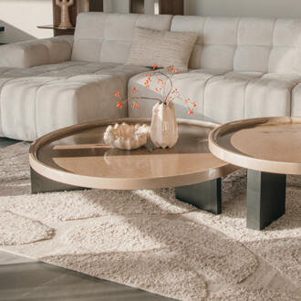 Eleonora Ronde Salontafel 'Mayson' 120cm, kleur Beige - 120 cm