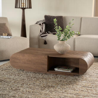 Eleonora Salontafel 'King' Mangohout, 130 x 60cm Bruin - 130 x 60 cm