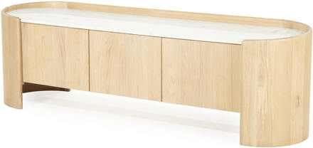 Eleonora TV-meubel 'Don' Marmer en eikenhout, 165cm Bruin - 165 cm