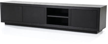 Eleonora TV-meubel 'Helsinki' Eiken, kleur Zwart, 200cm - 200 cm