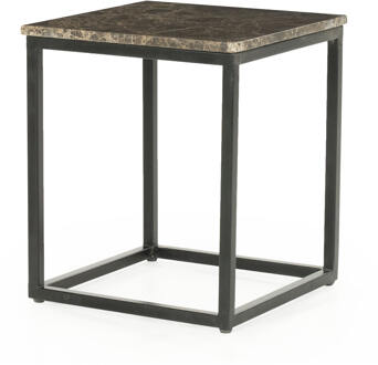 Eleonora Vierkante Bijzettafel 'Rico' Marmer, 38 x 38cm Zwart