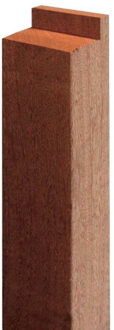 Elephant Steunpiket enkel hardhout bankirai geschikt voor belmonte poort (7 x 7 x 40 cm) Bruin