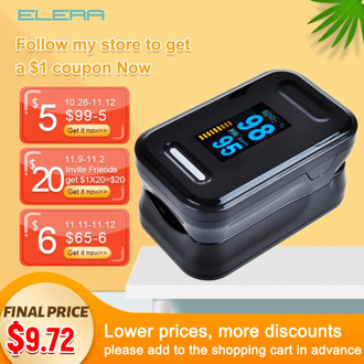 ELERA Portable Finger Pulse Oximeter Blood Oxygen Saturation meter Fingertip Pulsoximeter SPO2 Monitor Oximetro dedo Oximeter