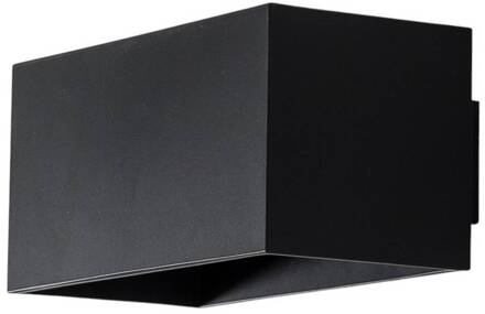 Elestren wandlamp, hoekig, zwart zwart mat