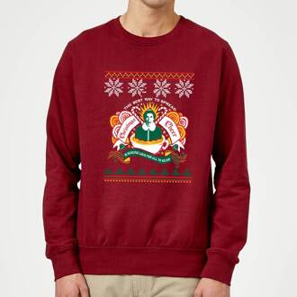 Elf Christmas Cheer Christmas Jumper - Burgundy - S Wijnrood