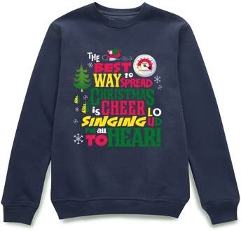 Elf Christmas Cheer Christmas Jumper - Navy - S Blauw