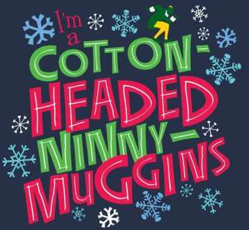 Elf Cotton-Headed Ninny-Muggins Men's Christmas T-Shirt - Navy - XL