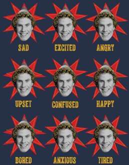 Elf Faces Men's Christmas T-Shirt - Navy - XL