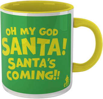 Elf Oh My God! Santa's Coming! Mug - Yellow Geel
