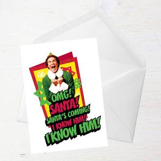 Elf OMG Santa's Coming Greetings Card - Standard Card