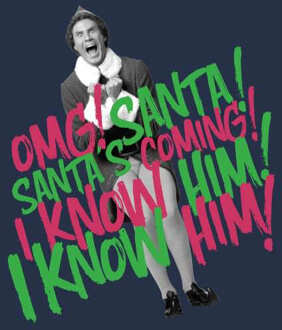 Elf Santa! I Know Him! Men's Christmas T-Shirt - Navy - L