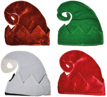 Elfen muts Rood - Zalm, Zwart, Wit - Transparant, Bruin - Kastanje