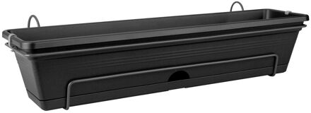 ELHO Balconniere Green Basics Allin1 70 - Exterieur & balkon - L 25,7 x B 69,2 x H 16,7 cm - Zwart wonen