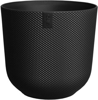 ELHO Bloempot Jazz Rond - Kunststof - Living Black - Diam.19xh17,6cm