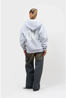 Elia oversized full zip hoodie melange Grijs