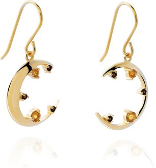 'Eline' Dames 925 Sterling Zilveren Oorbellen - Goud ZO-7497/G - One Size