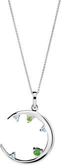 'Eline' Dames 925 Sterling Zilveren Set: Ketting + Oorbellen + Ring - Zilver SET-7497 - N