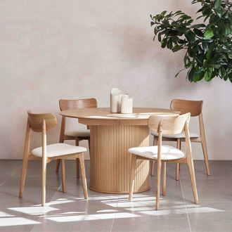 Eline eetkamerstoel bouclé wit