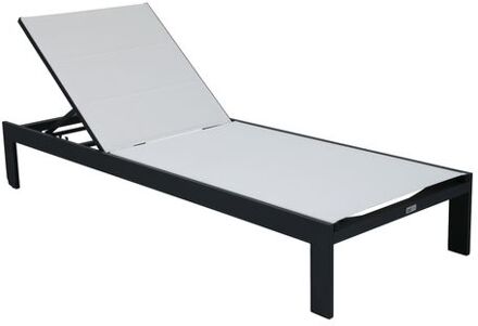 Elio Ligbed in Antraciet / Crème Lounger met Aluminium frame verstelbaar in 5 standen Beige