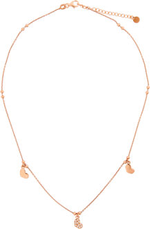 'Elisa' Dames 925 Sterling Zilveren Halsketting - Roze ZK-7381 Rosé