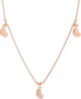 'Elisa' Dames 925 Sterling Zilveren Set: Ketting + Armband + Oorbellen - Roze SET-7381 Rosé