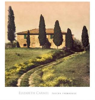 Elisabeth Carmel - Tuscan Farmhouse Kunstdruk 45x50cm